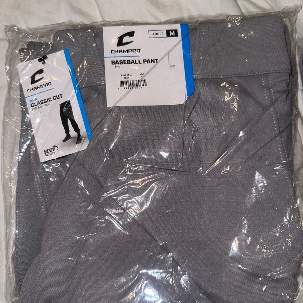 New in package Champro Men's Classic Gray Baseball Pants